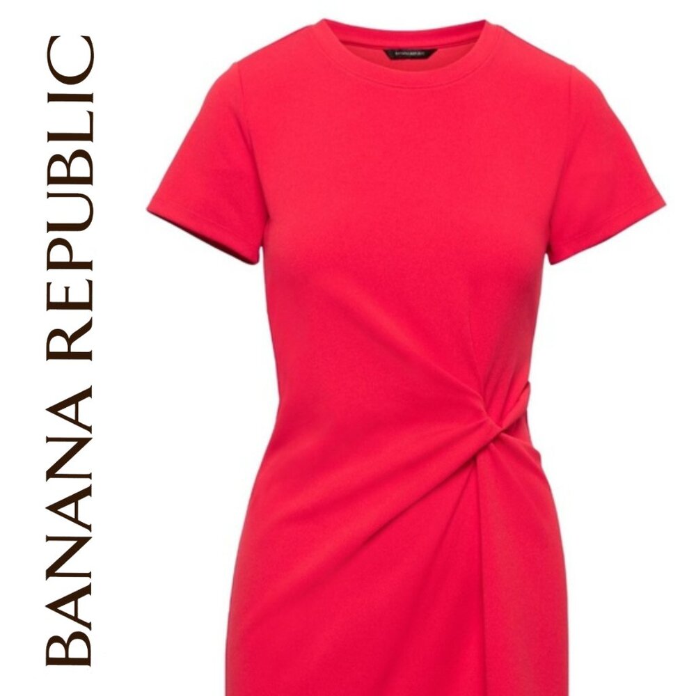 Stretch Crepe Twist-Front Dress